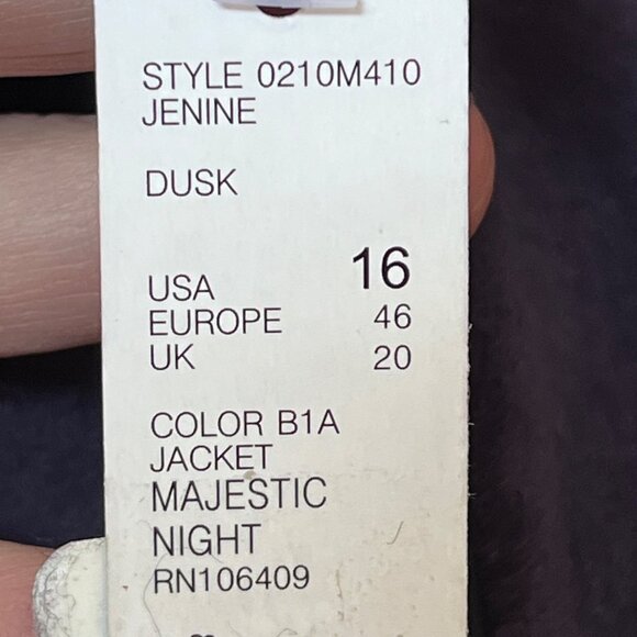 Alex Marie Majestic Night Military Velvet Jacket Dusk Purple Womens Coat Sz 16 - Picture 6 of 11